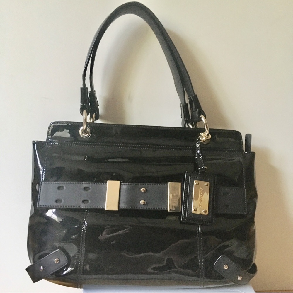 Charles David black patent leather handbag new!